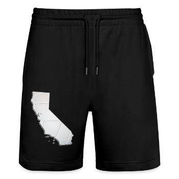 California (USA) | real volleyball | Map - Stanley/Stella Trainer Unisex Organic Jogging Shorts - black - Front - Nik (191cm) & Marisol (170cm)