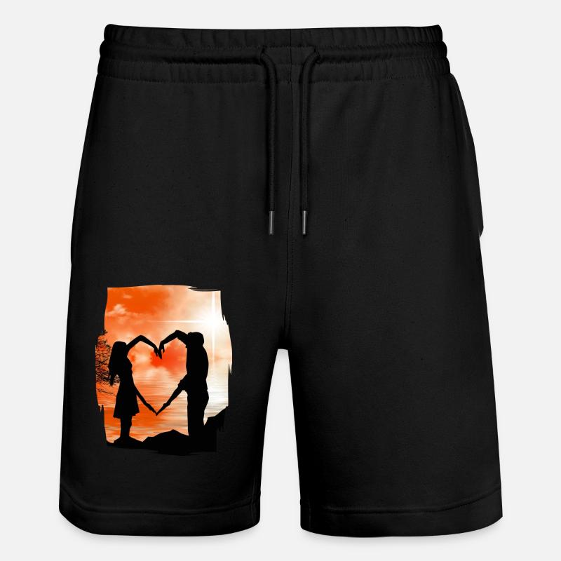 humeur saint valentine - Short de jogging bio TRAINER Stanley/Stella unisexe - noir