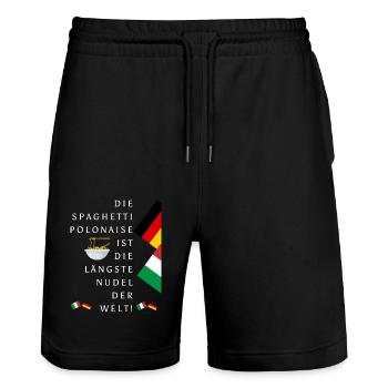 Spaghetti Polonaise - Short de jogging bio TRAINER Stanley/Stella unisexe - noir - Devant - Nik (191cm) & Marisol (170cm)