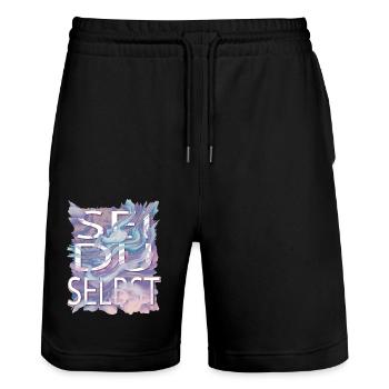 Sei Du selbst - denn alle anderen gibt es schon - Stanley/Stella Unisex Bio Joggingshorts Trainer  - Schwarz - Vorne - Nik (191cm) & Marisol (170cm)