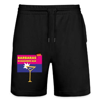 Bar à la rhubarbe de Barbara - Short de jogging bio TRAINER Stanley/Stella unisexe - noir - Devant - Nik (191cm) & Marisol (170cm)