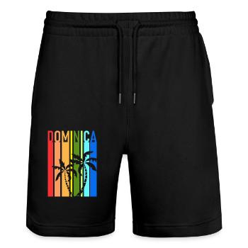Dominica - Roseau - Caribbean - West Indies - Stanley/Stella Trainer Unisex Organic Jogging Shorts - black - Front - Nik (191cm) & Marisol (170cm)