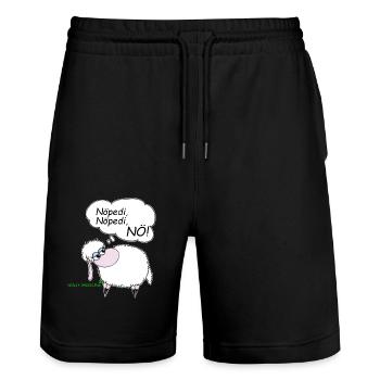Non, non, non ! Wolly Sheepling Gaming - Short de jogging bio TRAINER Stanley/Stella unisexe - noir - Devant - Nik (191cm) & Marisol (170cm)