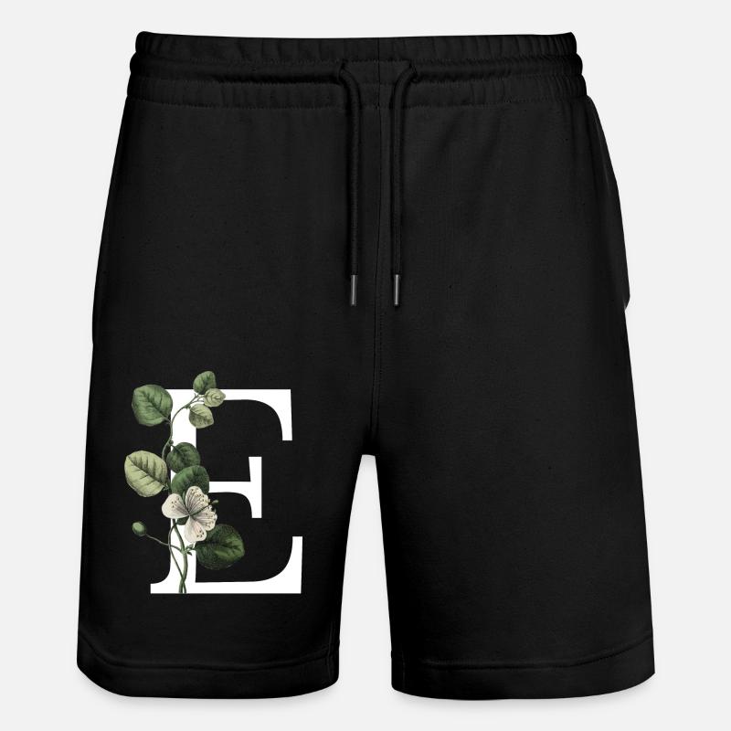 lettre e botanique vert - Short de jogging bio TRAINER Stanley/Stella unisexe - noir