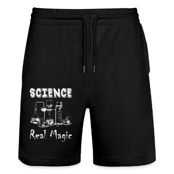 Science Real Magic - Stanley/Stella Unisex Bio Joggingshorts Trainer  - Schwarz - Vorne - Nik (191cm) & Marisol (170cm)