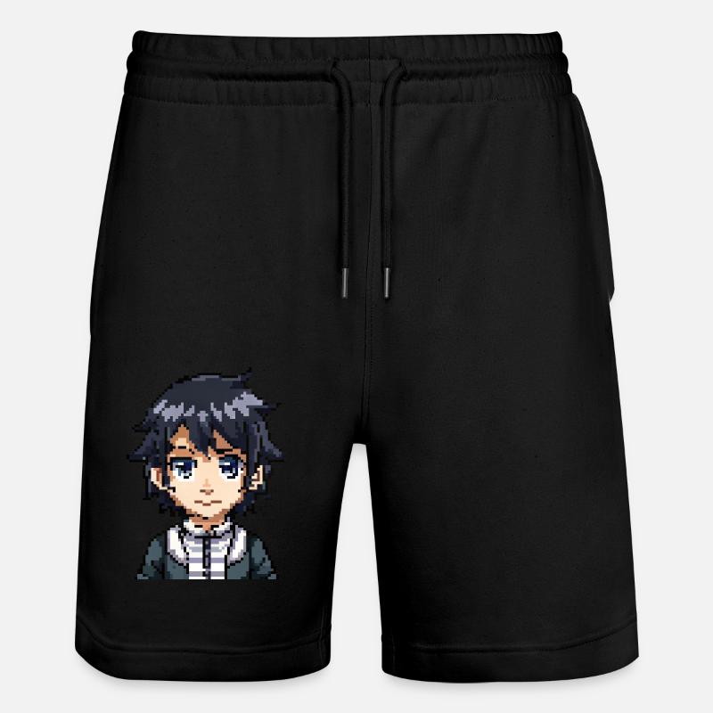 Anime Figur in 8-Bit - Stanley/Stella Unisex Bio Joggingshorts Trainer  - Schwarz
