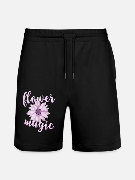 Flower Magic - Stanley/Stella Unisex Bio Joggingshorts Trainer - Schwarz
