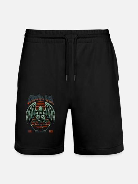 Zielony Kaiju - Kult Cthulhu Lovecraft Necronomicon - Ekologiczne spodenki dresowe typu unisex Stanley/Stella Trainer - czarny
