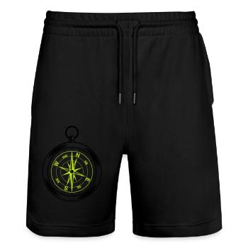 compass - Stanley/Stella Trainer Unisex Organic Jogging Shorts - black - Front - Nik (191cm) & Marisol (170cm)