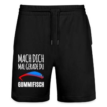 Pêcheur de poisson mou - Short de jogging bio TRAINER Stanley/Stella unisexe - noir - Devant - Nik (191cm) & Marisol (170cm)
