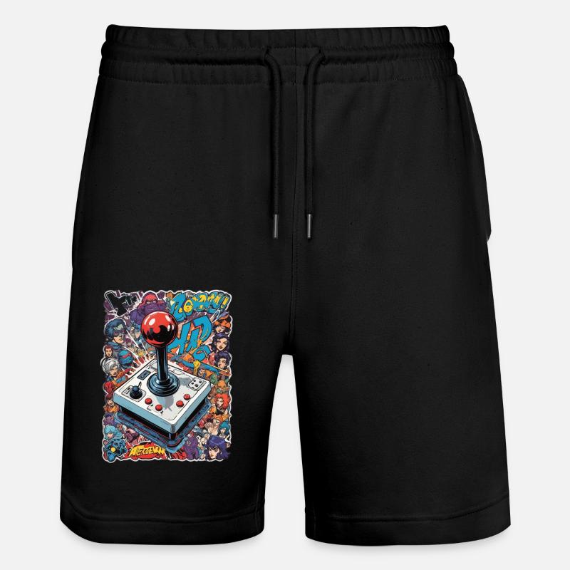 Retro Gamer Joystick / Controller Konsolenspiele - Stanley/Stella Unisex Bio Joggingshorts Trainer  - Schwarz