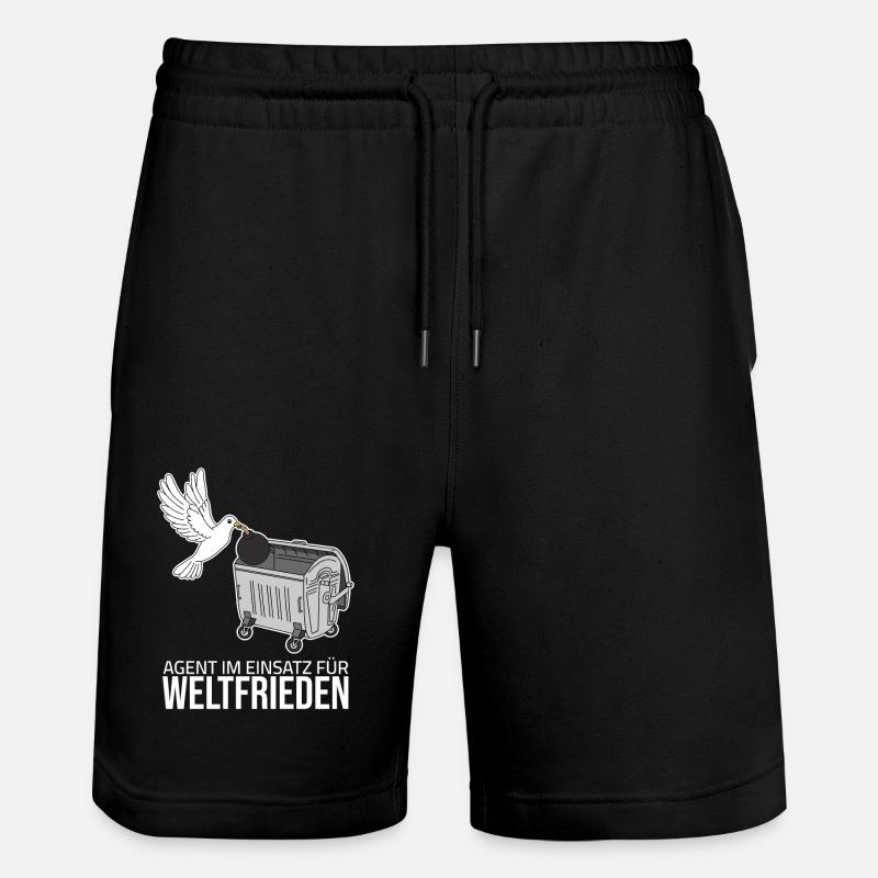 Weltfrieden - Agent im Einsatz - Stanley/Stella Unisex Bio Joggingshorts Trainer  - Schwarz