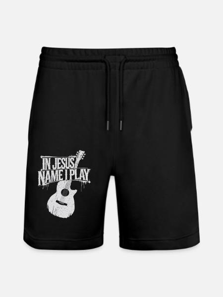 Divine service with guitar - Stanley/Stella Trainer Unisex Organic Jogging Shorts - black
