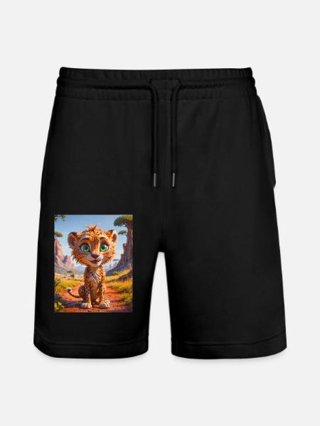 Animaux africains super mignons – Guépard - Short de jogging bio TRAINER Stanley/Stella unisexe - noir