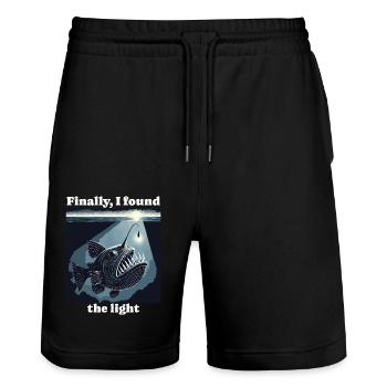 Anglerfish Found The Light Angler Fish - Short de jogging bio TRAINER Stanley/Stella unisexe - noir - Devant - Nik (191cm) & Marisol (170cm)