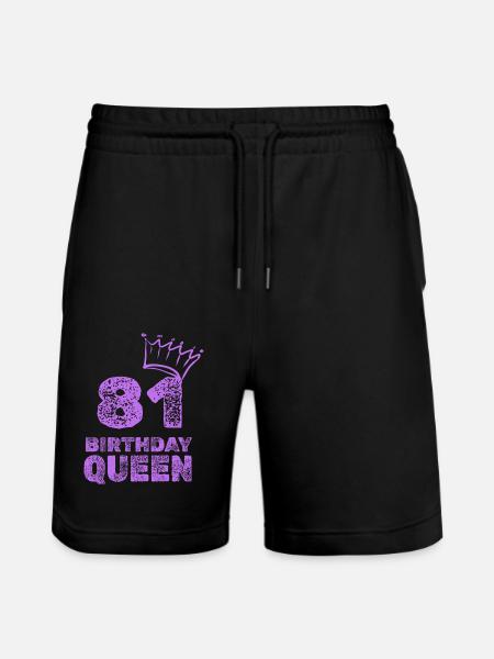 Birthday 81 - Stanley/Stella Trainer Unisex Organic Jogging Shorts - black