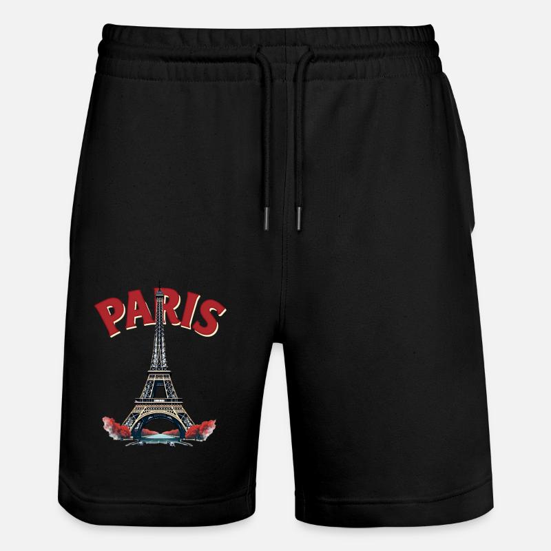 Eiffel Tower, Paris, retro - Stanley/Stella Trainer Unisex Organic Jogging Shorts - black