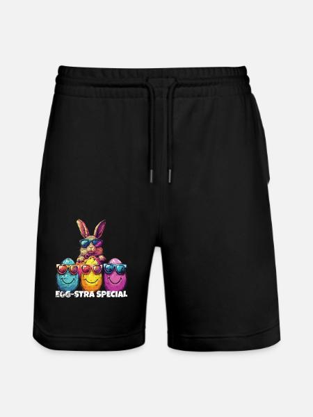 Egg-stra Spezial Ostereier - Stanley/Stella Unisex Bio Joggingshorts Trainer  - Schwarz