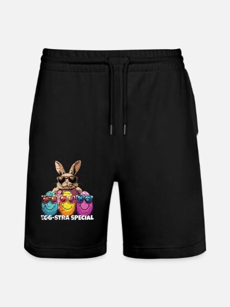 Egg-stra Special Easter Eggs - Stanley/Stella Trainer Unisex Organic Jogging Shorts - black