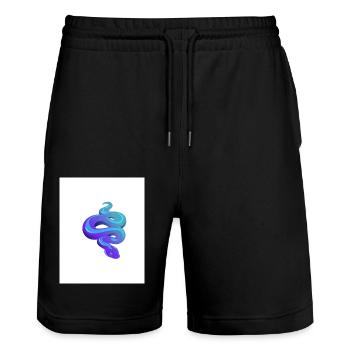 Blue Snake - Stanley/Stella Unisex Bio Joggingshorts Trainer  - Schwarz - Vorne - Nik (191cm) & Marisol (170cm)