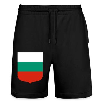 Bulgarien - Stanley/Stella Unisex Bio Joggingshorts Trainer  - Schwarz - Vorne - Nik (191cm) & Marisol (170cm)
