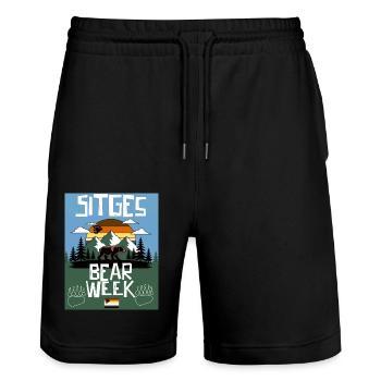 Semaine de l’ours de Sitges - Short de jogging bio TRAINER Stanley/Stella unisexe - noir - Devant - Nik (191cm) & Marisol (170cm)