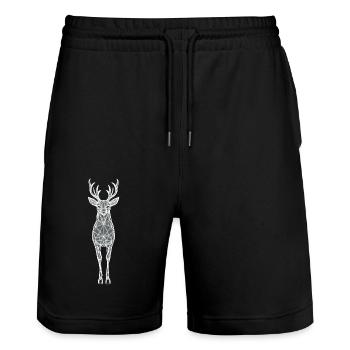 Silhouette d’animal géométrique - Short de jogging bio TRAINER Stanley/Stella unisexe - noir - Devant - Nik (191cm) & Marisol (170cm)