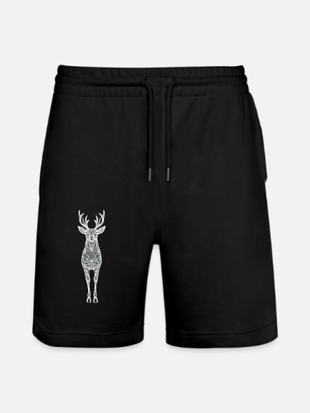 Geometric Animal Silhouette - Stanley/Stella Trainer Unisex Organic Jogging Shorts - black