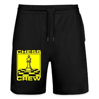 Club d’échecs - Short de jogging bio TRAINER Stanley/Stella unisexe - noir - Devant - Nik (191cm) & Marisol (170cm)