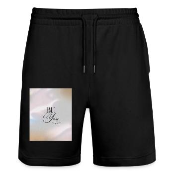 SOYEZ TOUJOURS VOUS-MÊME - Short de jogging bio TRAINER Stanley/Stella unisexe - noir - Devant - Nik (191cm) & Marisol (170cm)