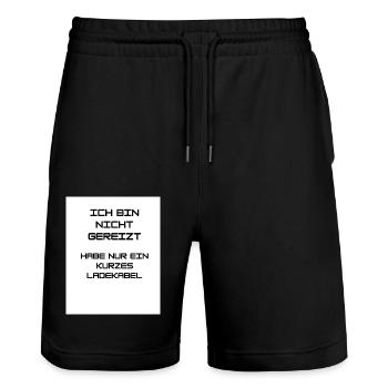 ICH BIN NICHT GEREIZT - Stanley/Stella Unisex Bio Joggingshorts Trainer  - Schwarz - Vorne - Nik (191cm) & Marisol (170cm)