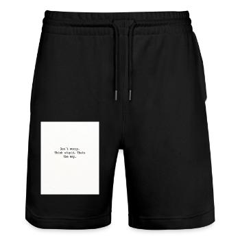 Think stupid - Stanley/Stella Unisex Bio Joggingshorts Trainer  - Schwarz - Vorne - Nik (191cm) & Marisol (170cm)