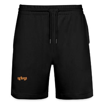 qbp - Stanley/Stella Trainer Unisex Organic Jogging Shorts - black - Front - Nik (191cm) & Marisol (170cm)