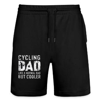 Bicycle Saying Dad Mountain Bike Cycling - Stanley/Stella Trainer Unisex Organic Jogging Shorts - black - Front - Nik (191cm) & Marisol (170cm)