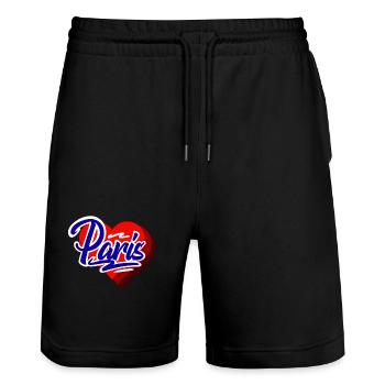 Paris - Short de jogging bio TRAINER Stanley/Stella unisexe - noir - Devant - Nik (191cm) & Marisol (170cm)