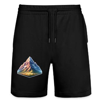 Berg - Stanley/Stella Unisex Bio Joggingshorts Trainer  - Schwarz - Vorne - Nik (191cm) & Marisol (170cm)