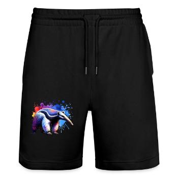 Anteater - Stanley/Stella Trainer Unisex Organic Jogging Shorts - black - Front - Nik (191cm) & Marisol (170cm)