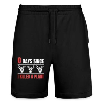 Gardener 0 Days Since I Killed A Plant Lover - Stanley/Stella Trainer Unisex Organic Jogging Shorts - black - Front - Nik (191cm) & Marisol (170cm)