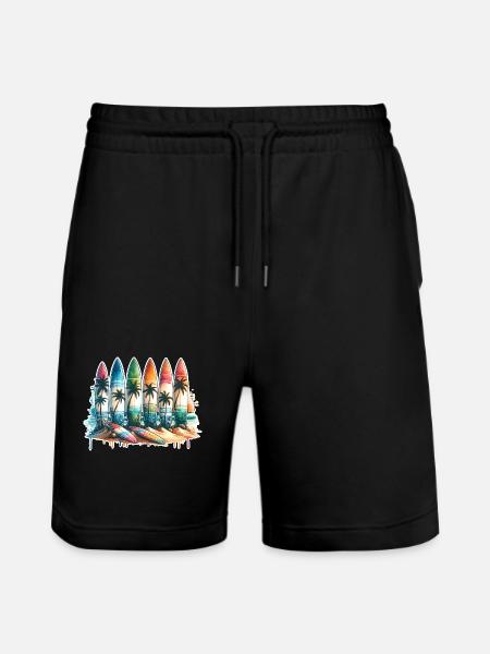 Surfing Surfers - Stanley/Stella Trainer Unisex Organic Jogging Shorts - black