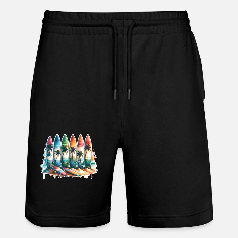Surfen Surfer - Stanley/Stella Unisex Bio Joggingshorts Trainer  - Schwarz