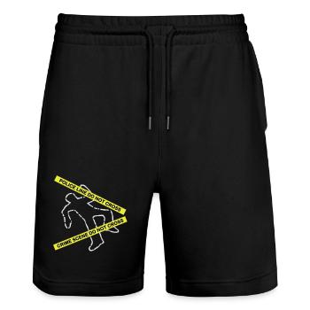 Crime scene set - Short de jogging bio TRAINER Stanley/Stella unisexe - noir - Devant - Nik (191cm) & Marisol (170cm)
