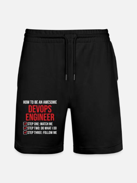 DevOps Engineer Motivation Quote T-Shirt - Stanley/Stella Trainer Unisex Organic Jogging Shorts - black