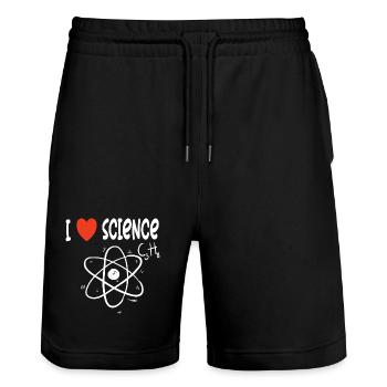 J’aime la science - Short de jogging bio TRAINER Stanley/Stella unisexe - noir - Devant - Nik (191cm) & Marisol (170cm)