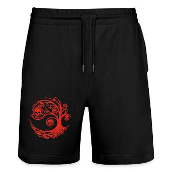 Arbre rouge aux crânes - Short de jogging bio TRAINER Stanley/Stella unisexe - noir - Devant - Nik (191cm) & Marisol (170cm)