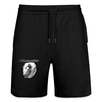 Mountainbiker weiß - Stanley/Stella Unisex Bio Joggingshorts Trainer  - Schwarz - Vorne - Nik (191cm) & Marisol (170cm)