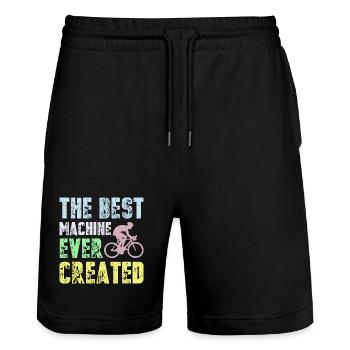 Beste jemals entwickelte Maschine Radfahrer - Stanley/Stella Unisex Bio Joggingshorts Trainer  - Schwarz - Vorne - Nik (191cm) & Marisol (170cm)
