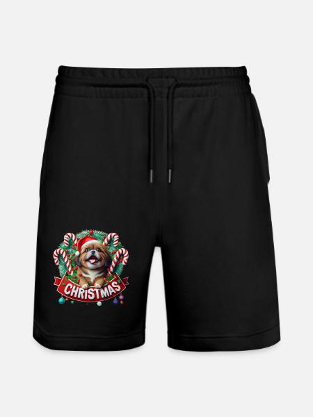christmas Mignon petit chien - Short de jogging bio TRAINER Stanley/Stella unisexe - noir