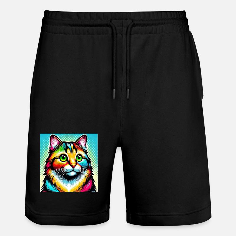 Chat Pop Art - Short de jogging bio TRAINER Stanley/Stella unisexe - noir