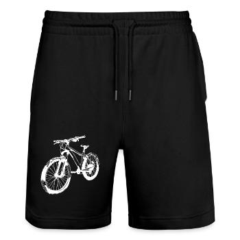 Art de la ligne de vélo de montagne - Short de jogging bio TRAINER Stanley/Stella unisexe - noir - Devant - Nik (191cm) & Marisol (170cm)