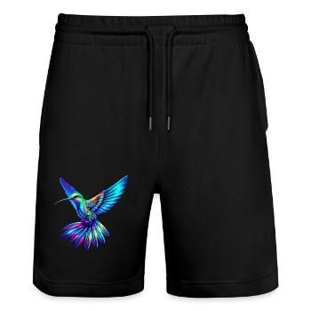Kolibri - Stanley/Stella Unisex Bio Joggingshorts Trainer  - Schwarz - Vorne - Nik (191cm) & Marisol (170cm)